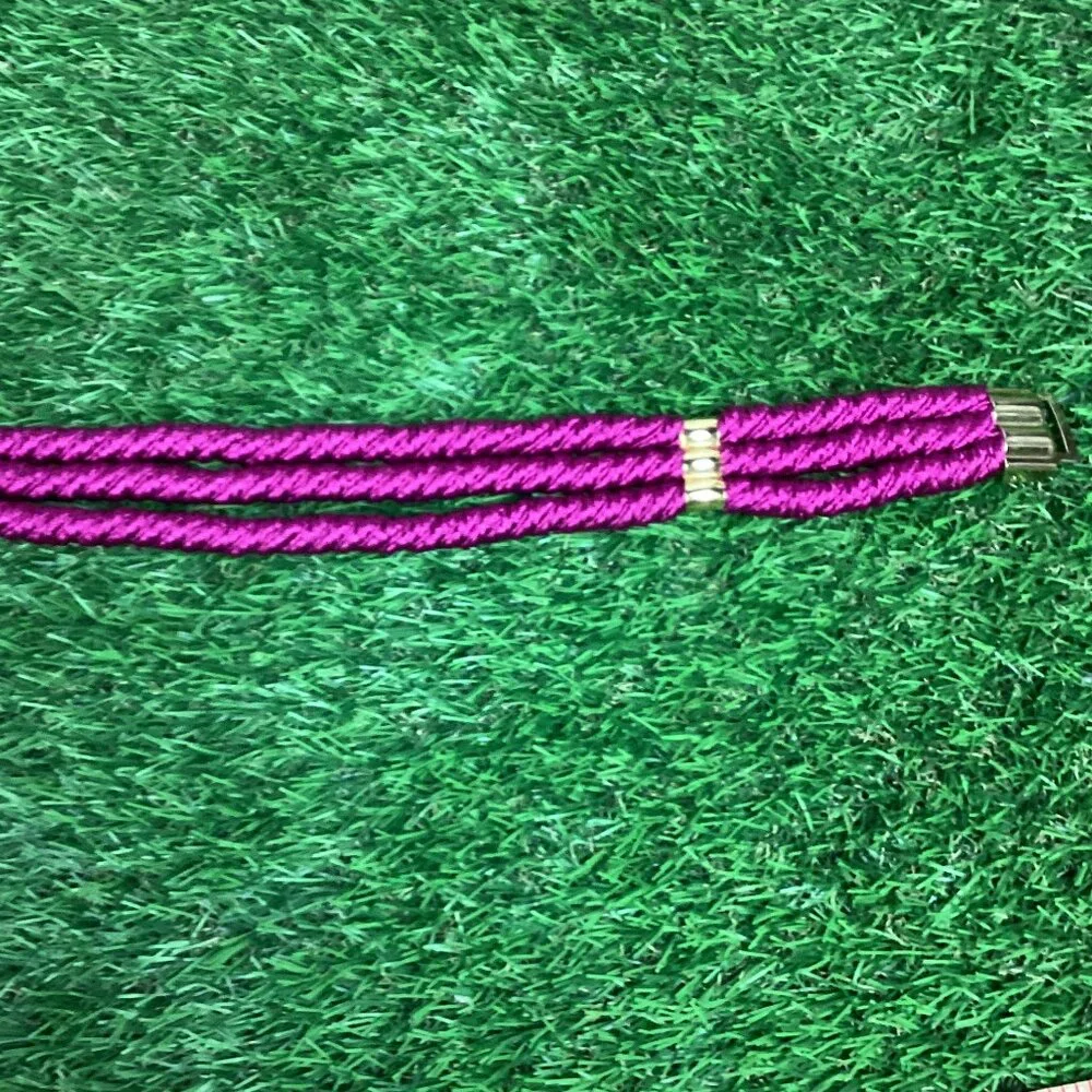 Vintage Gutos West Germany Purple Braided Rope & Rhinestone Belt S/M